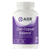 AOR Zinc Copper Balance 17mg, 100 Vegan Capsules - Nature's Source Inc