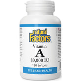 Natural Factors Vitamin A 10, 000 IU 180 Softgels