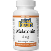 Natural Factors Melatonin 5mg Peppermint, 90 Sublingual Tablets