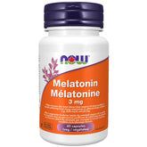 Now Melatonin 3mg 60 Capsules - Helps Regulate Sleep Cycle, Free Radical Scavenger, Gastrointestinal Support, Regulates Immune System