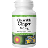 Natural Factors Chewable Ginger 500mg, 90 Chewable Tablets