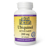 Natural Factors Ubiquinol Active CoQ10, 200mg 60 Softgels - Nature's Source Inc