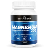 Confident Health Magnesium Bisglycinate 200 120 Vegetarian Capsules