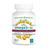 Genuine Health Omega3+ Triple Strength + D3, 60 Softgels - Nature's Source Inc
