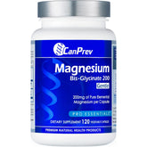 CanPrev Magnesium BisGlycinate 200mgs 120 Vegan Capsules - Nature's Source Inc