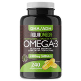 AquaOmega Omega - 3 DHA Algae Oil 2480mg 240 Softgels - Omega - 3 Fatty Acid DHA Helps Support Overall Health For Optimal Functioning, Helps Meet Omega - 3 DHA Requirement, Contains Natural Ingredients - Nature's Source Inc