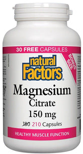 Natural Factors Magnesium Citrate 150MG 210C Bonus Size - Nature's Source Inc