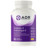 AOR Probiotic - 3, 600mg, 90 Vegan Capsules - Support Gut Health, Helps Growth of Beneficial Bacteria - Nature's Source Inc