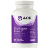 AOR Zinc - Copper Balance 17mg, 100 Vegan Capsules - Supports Immune System, Antioxidants Improves Cholesterol Balance - Nature's Source Inc