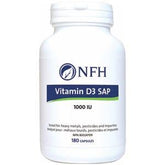 NFH Vitamin D3 SAP 180 Capsules - Maintenance of Bones and Teeth, Helps in Absorption of Phosphorus, Reduce the Risk of Osteoporosis - Nature's Source Inc