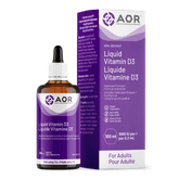 AOR Vitamin D3 Liquid (Adult), 100ml - Helps in Absorption, Support Immune System and Bone Growth, Reduces inflammation - Nature's Source Inc