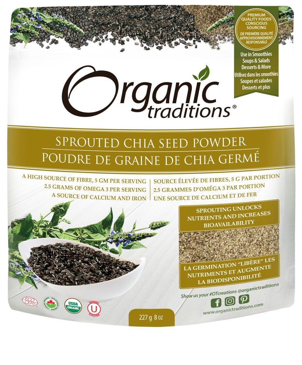 Organic Traditions Sprouted Chia Seed Powder 227g Natures Source 