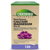 Certified Naturals Calcium Magnesium Plus K2, 120 Vegan Capsules - Nature's Source Inc