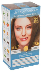 Tints of Nature 7N Natural Medium Blonde Permanent Hair Color - 130ml - Nature's Source Inc