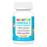 KidStar Omega 3 DHA + D3 Lemon Blueberry 120 Chewable Softgels - Nature's Source Inc