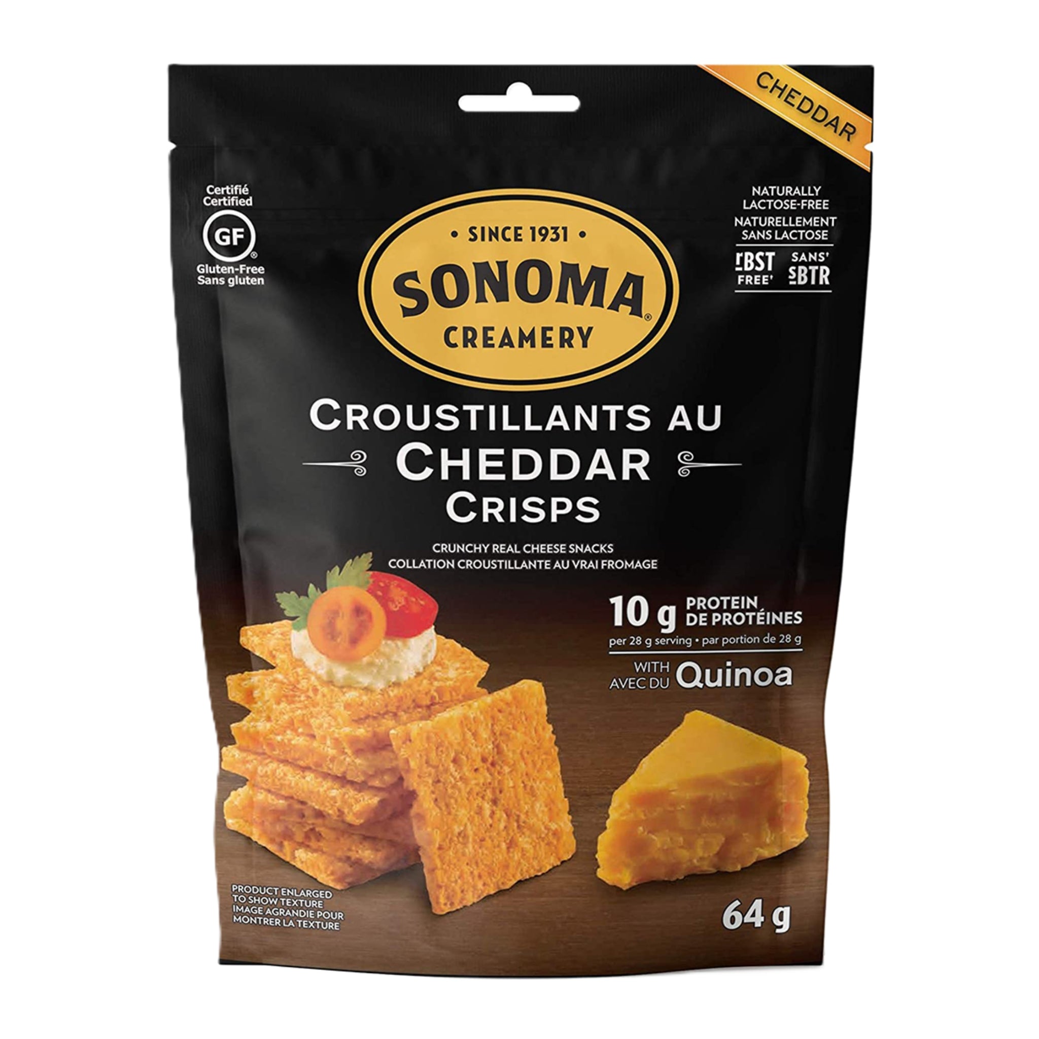 Sonoma Creamery Cheese Crisps Cheddar 64g - Nature's Source Inc