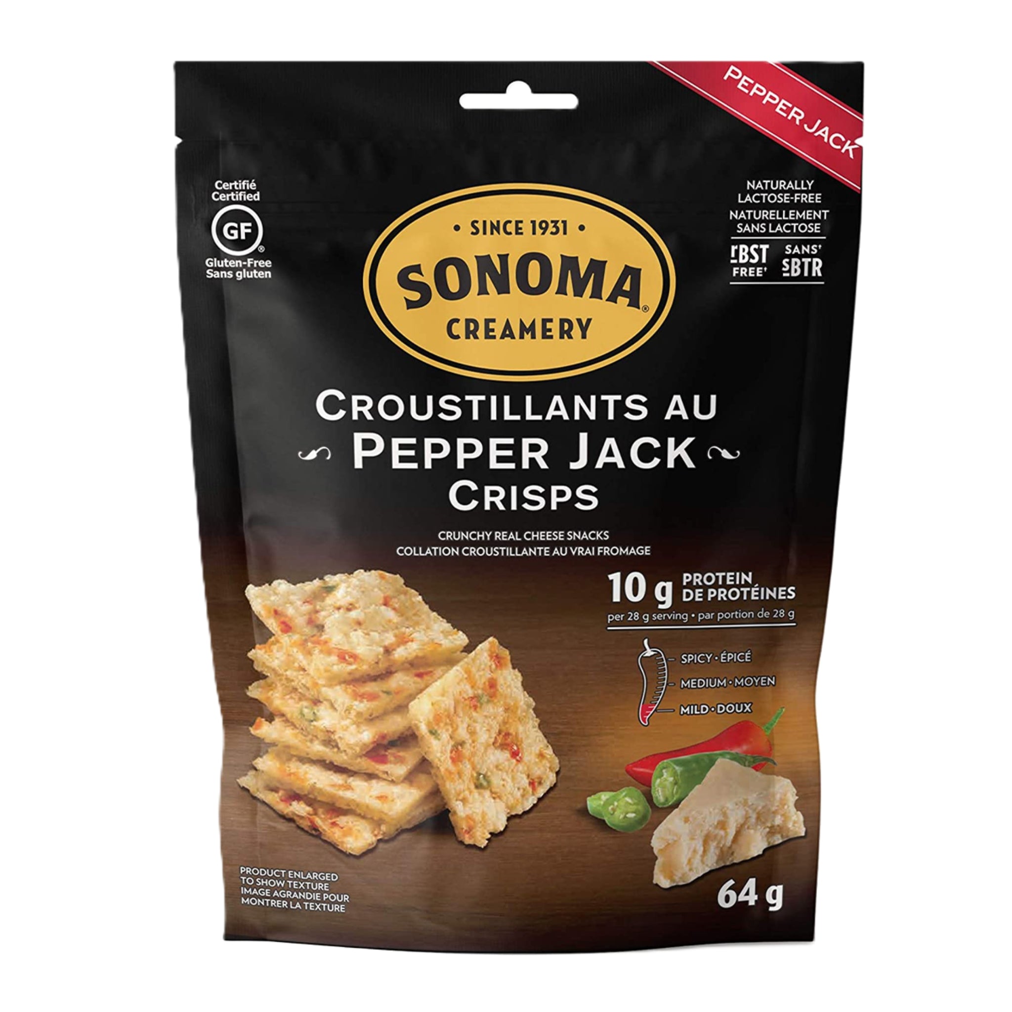 Sonoma Creamery Cheese Crisps PepperJack 64g - Nature's Source Inc