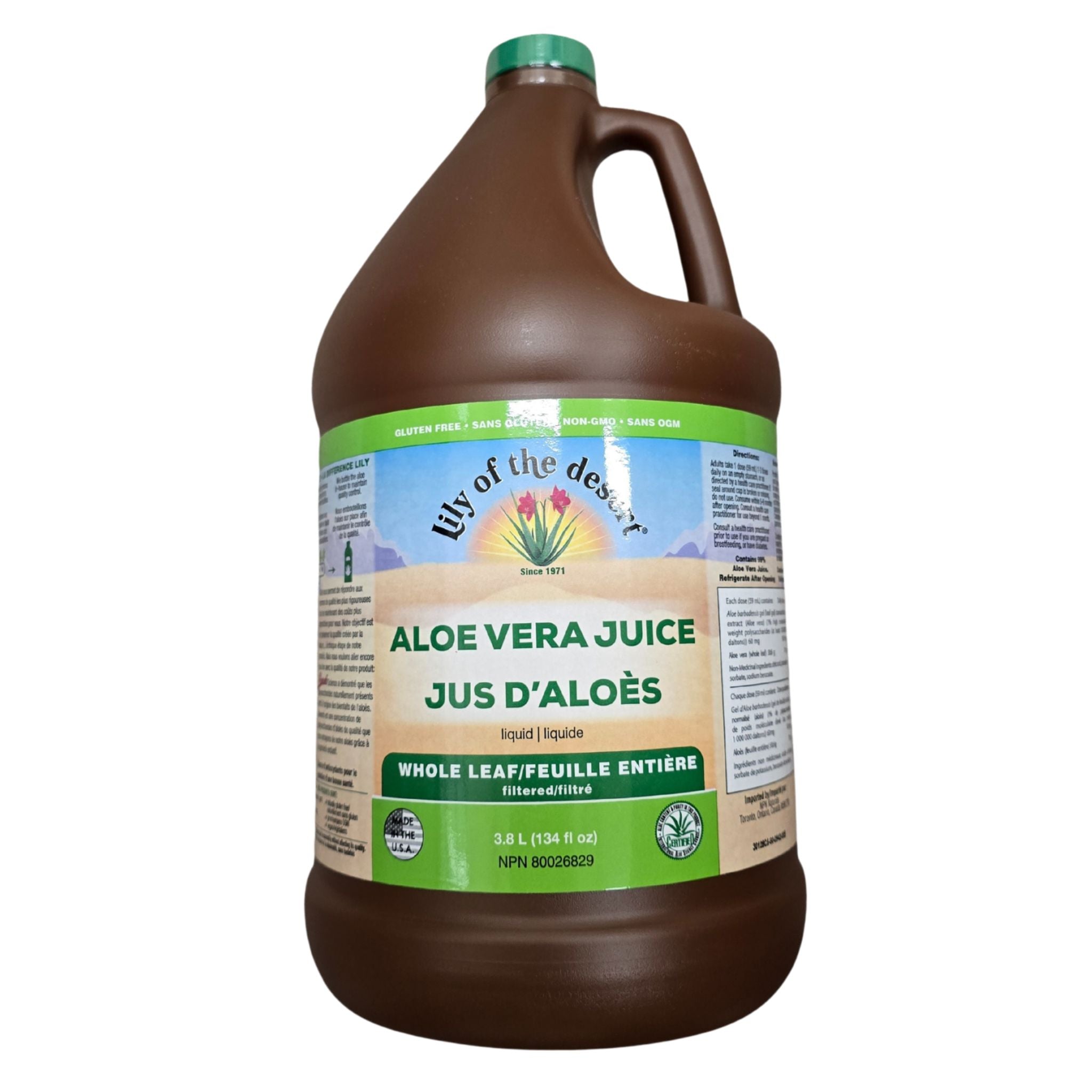 LotD Aloe Vera Gel Whole Leaf Plastic 128 oz - Nature's Source Inc