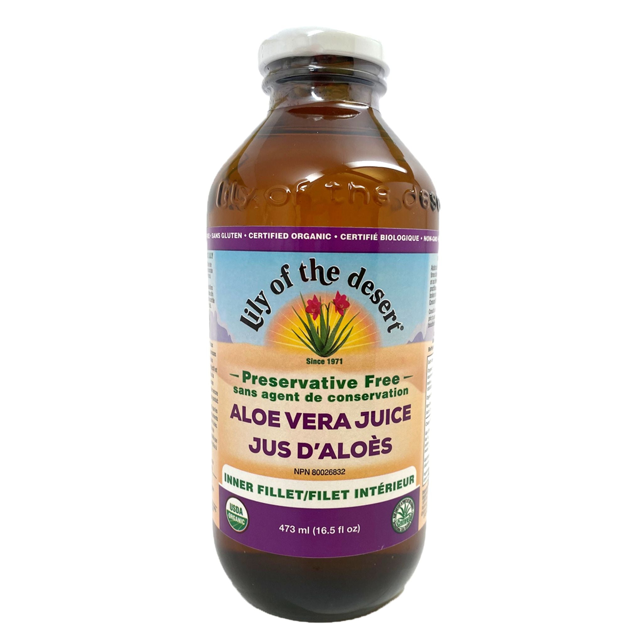 LotD Aloe Vera Juice P/F Inner Fillet Glass 473ml - Nature's Source Inc