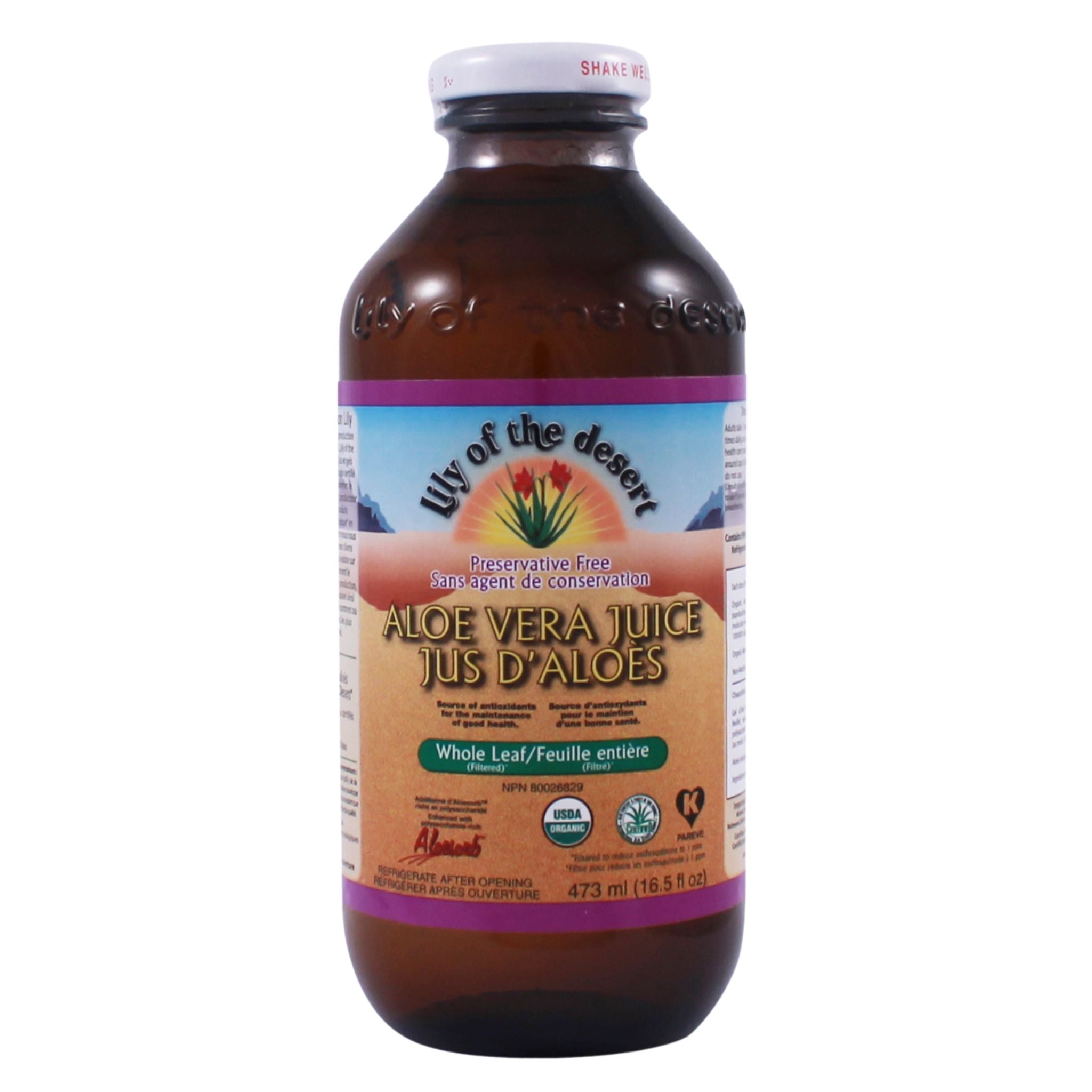 LotD Aloe Vera Juice Whole Leaf Glass 473ml - Nature's Source Inc