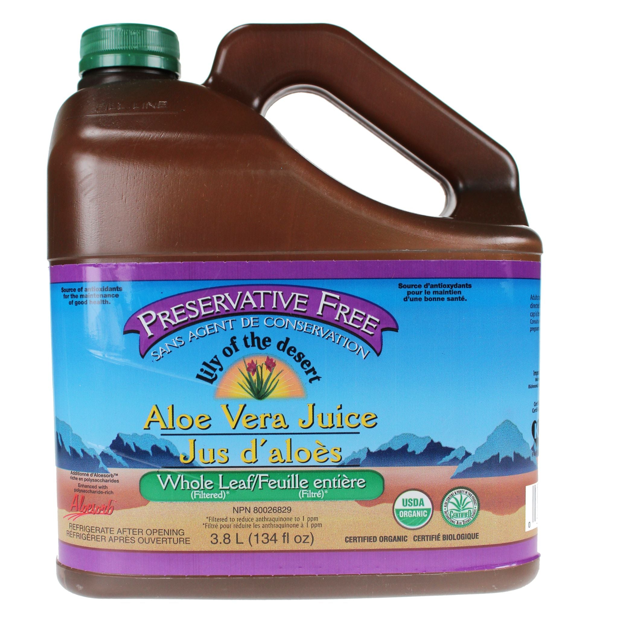 LotD Aloe Vera Juice Whole Leaf Plastic 3.8L - Nature's Source Inc