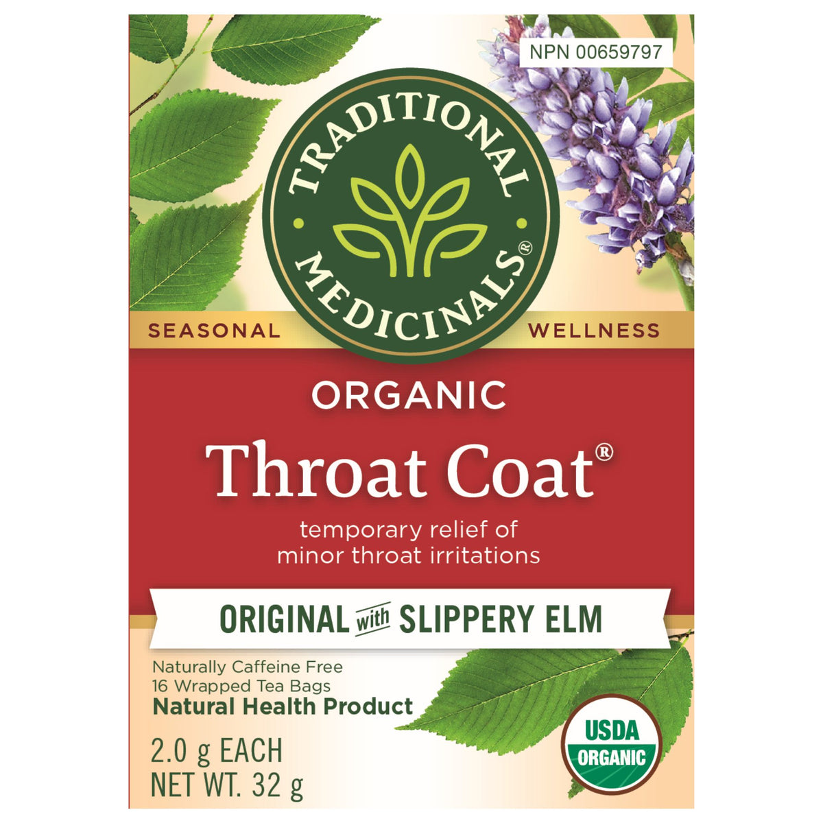 Traditional Medicinals Organic Throat Coat Tea 16 Count