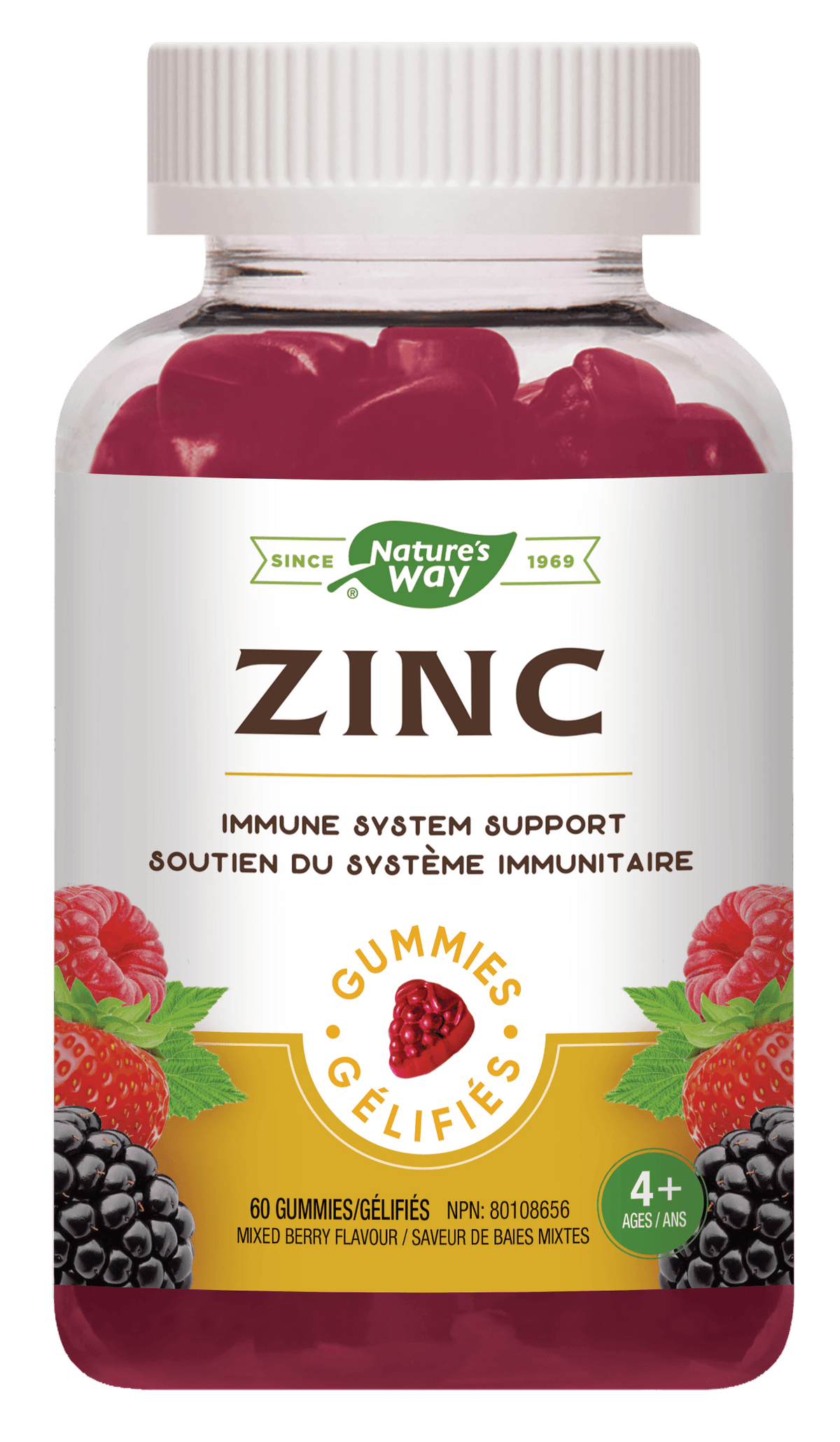 Nature's Way Zinc Mixed Berry 60 Gummies