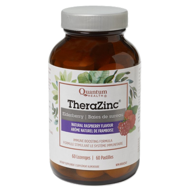 Quantum TheraZinc Elderberry Raspberry 60 Lozenges