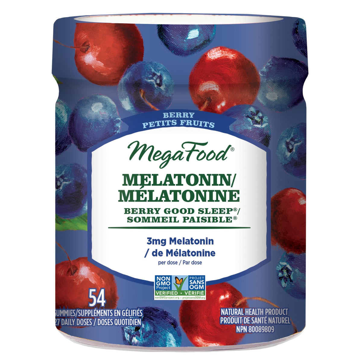 MegaFood Melatonin Berry Gummies 54 Gummies - Nature's Source Inc