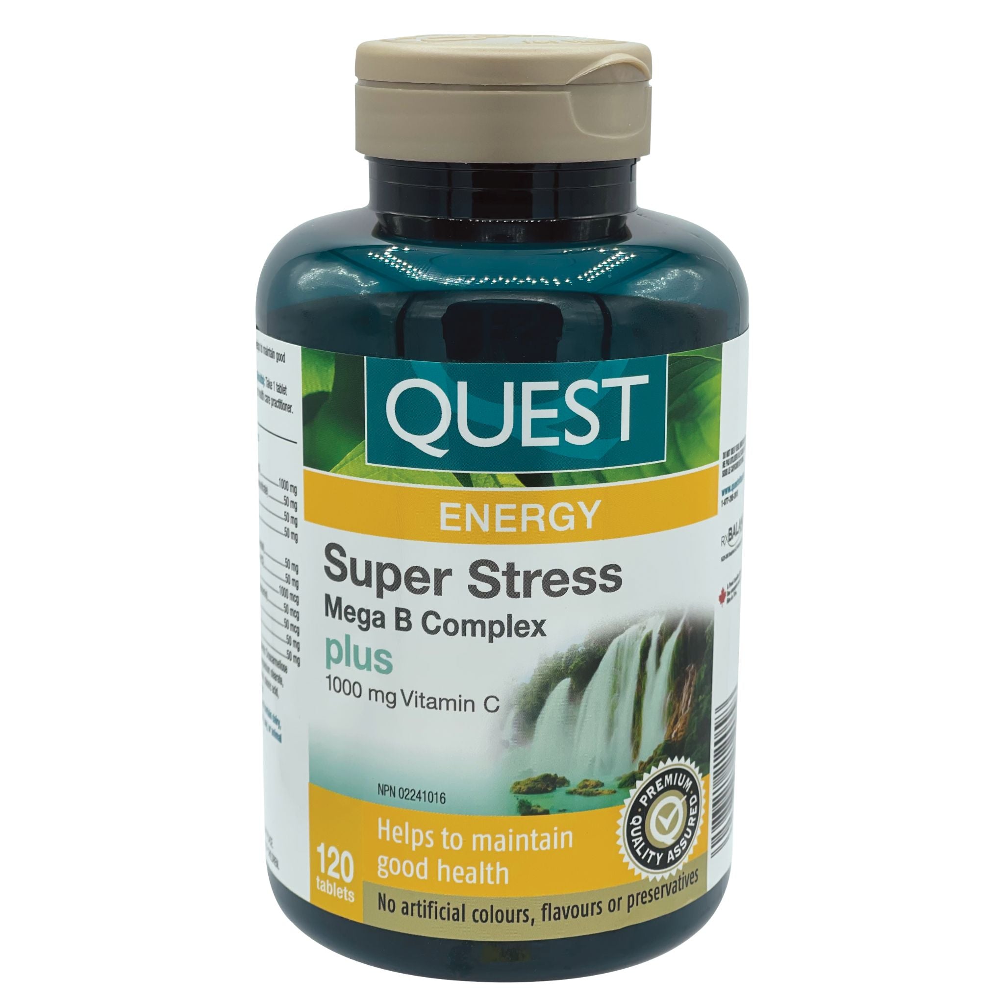 Quest Super Stress B Complex + Vit C 120 Tablets - Nature's Source Inc