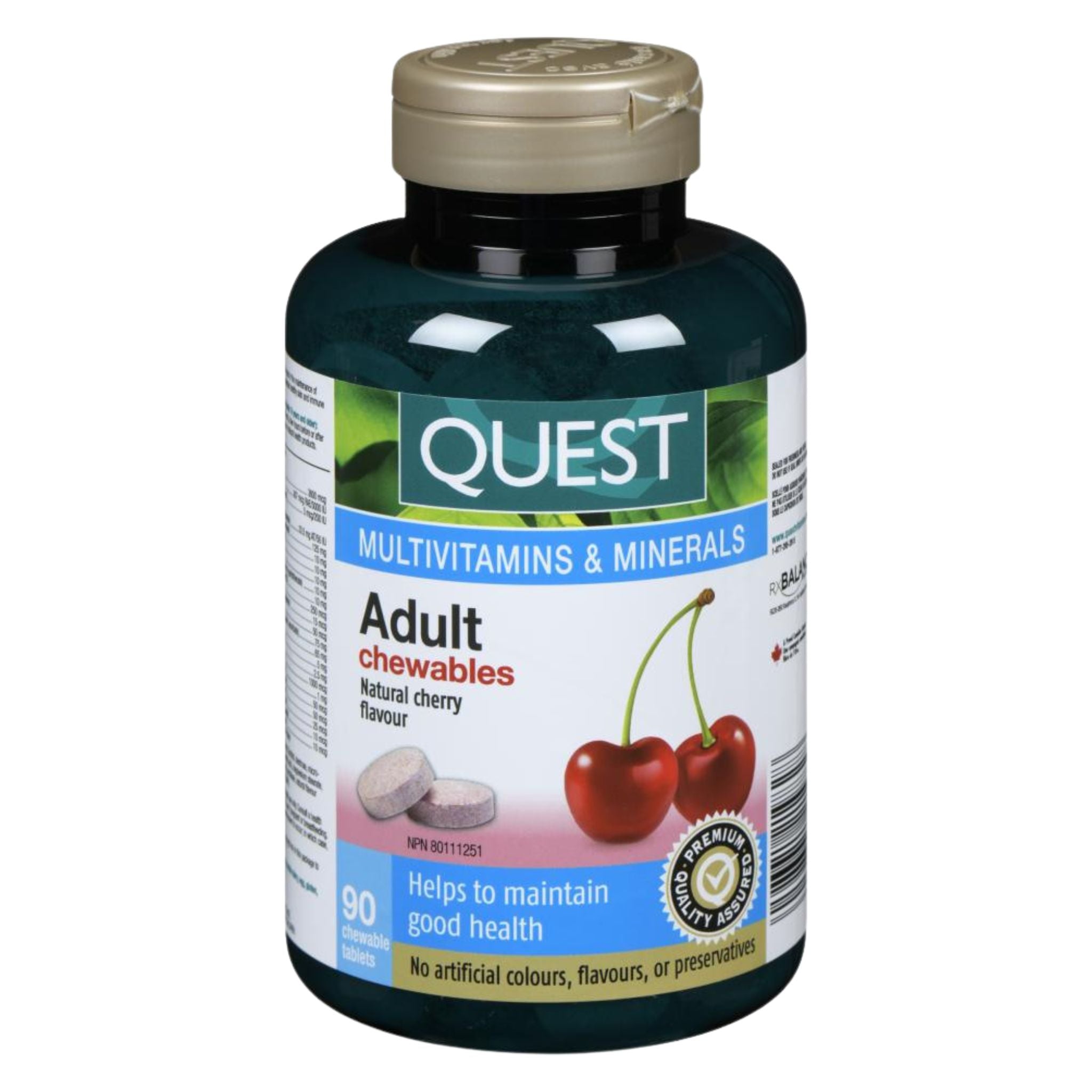 Quest Adult Multivitamns & Minerals 90 Chewable Tablets - Nature's Source Inc