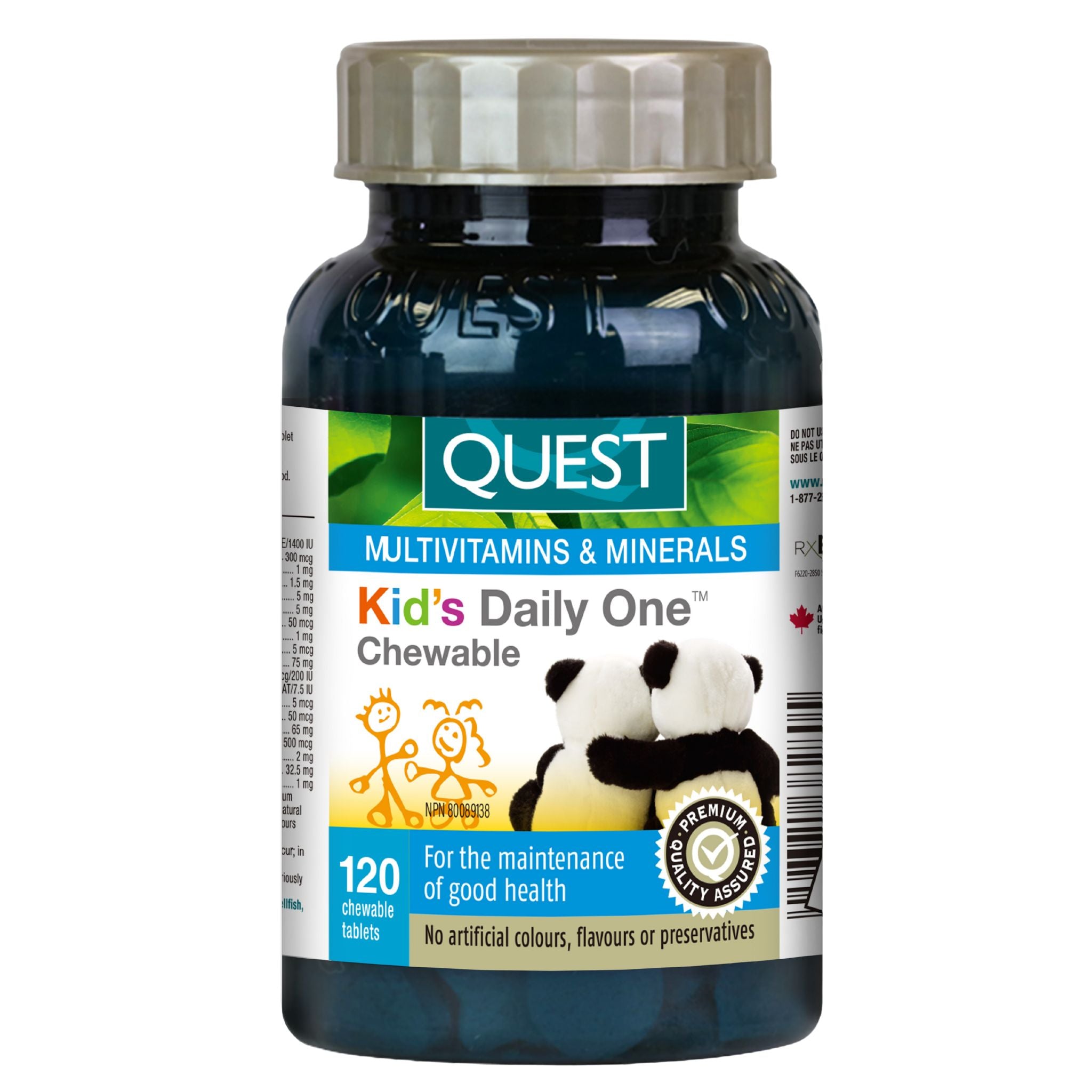 Quest Kids Daily One Chewable Multi 120 Chewable Tablets - Nature's Source Inc