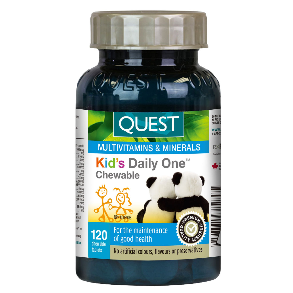 Quest Kids Daily One Chewable Multi 120 Chewable Tablets - Nature's Source Inc