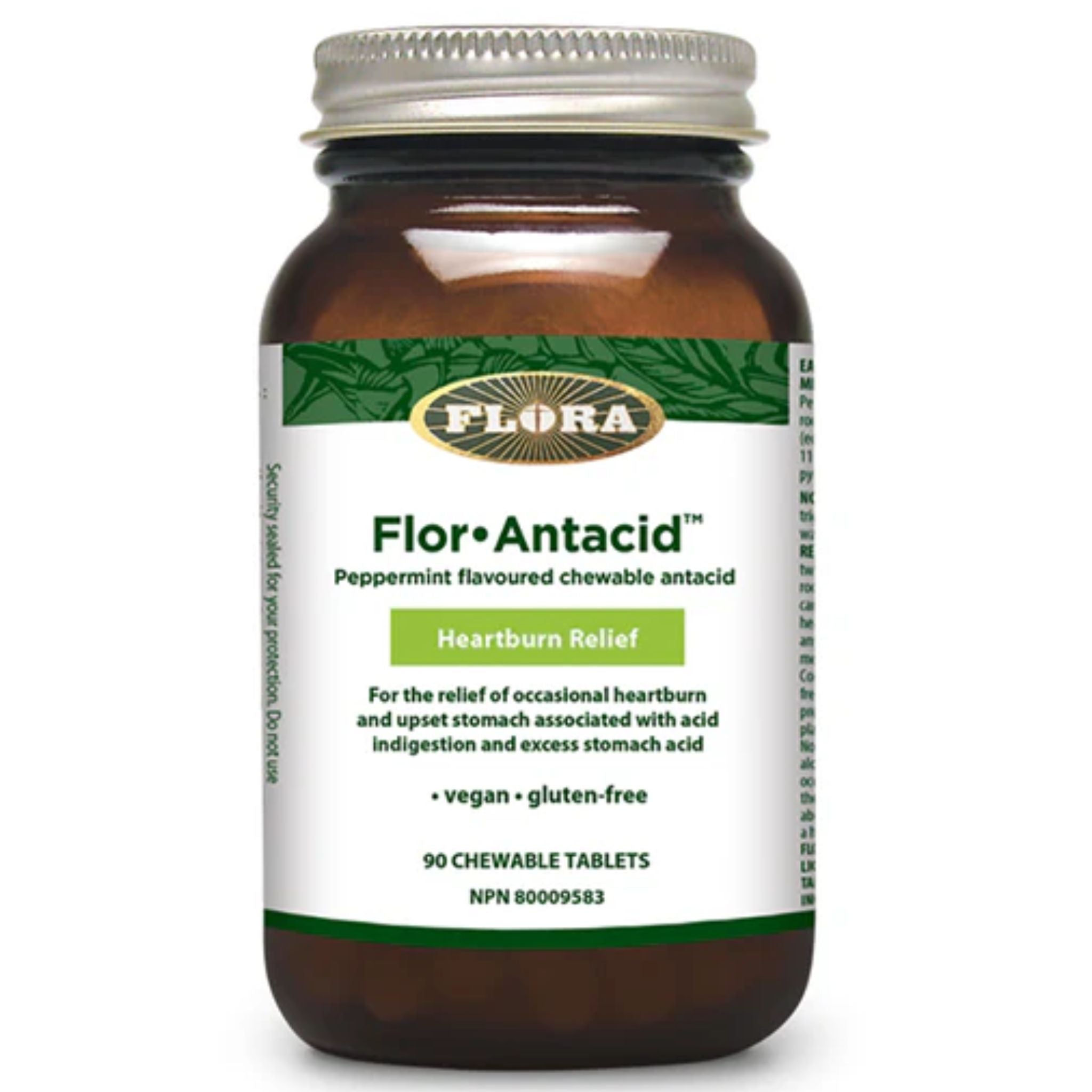 Flora Flor·Antacid Peppermint 90 Chewable Tablets