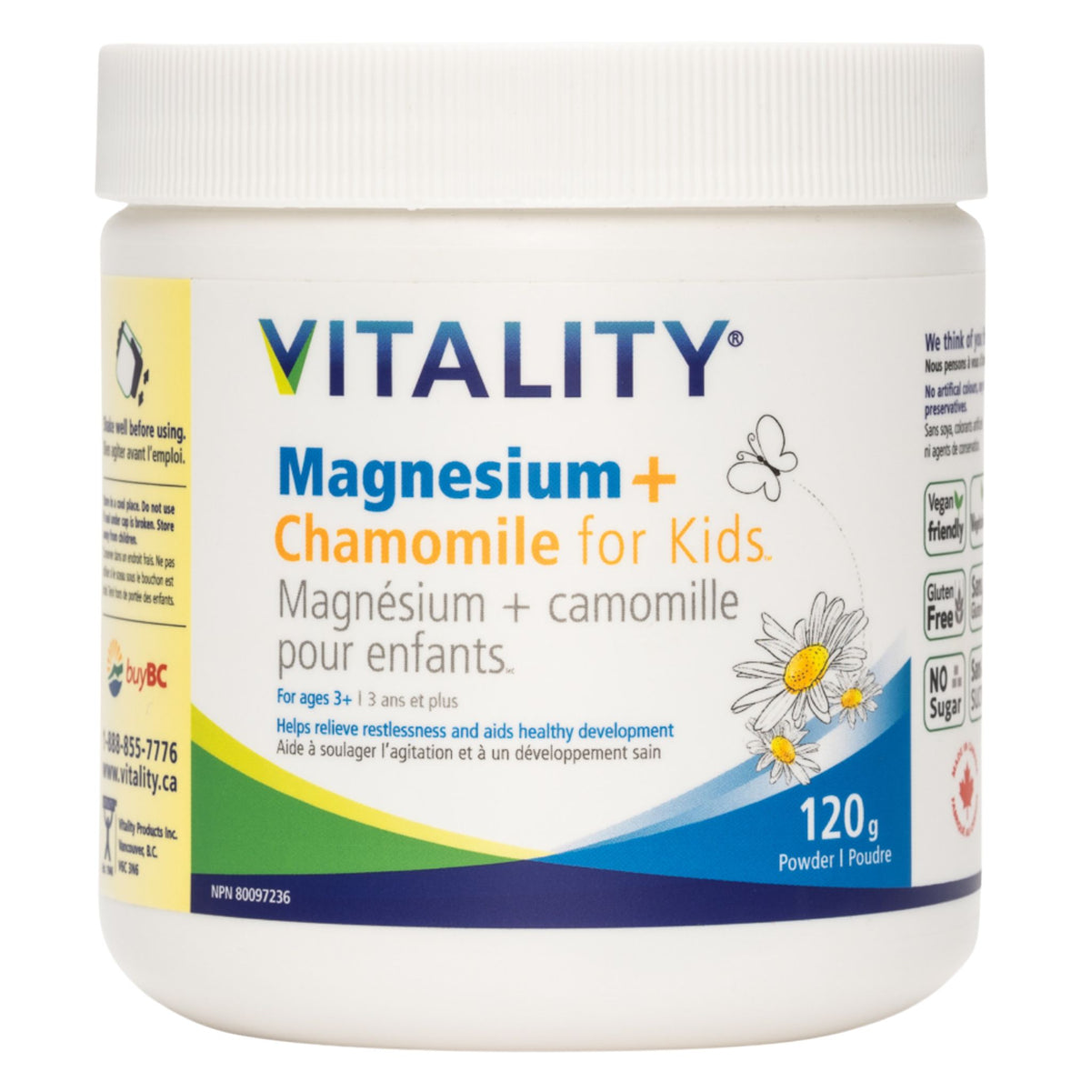 Vitality Kids Magnesium + Chamomile 120g - Nature's Source Inc