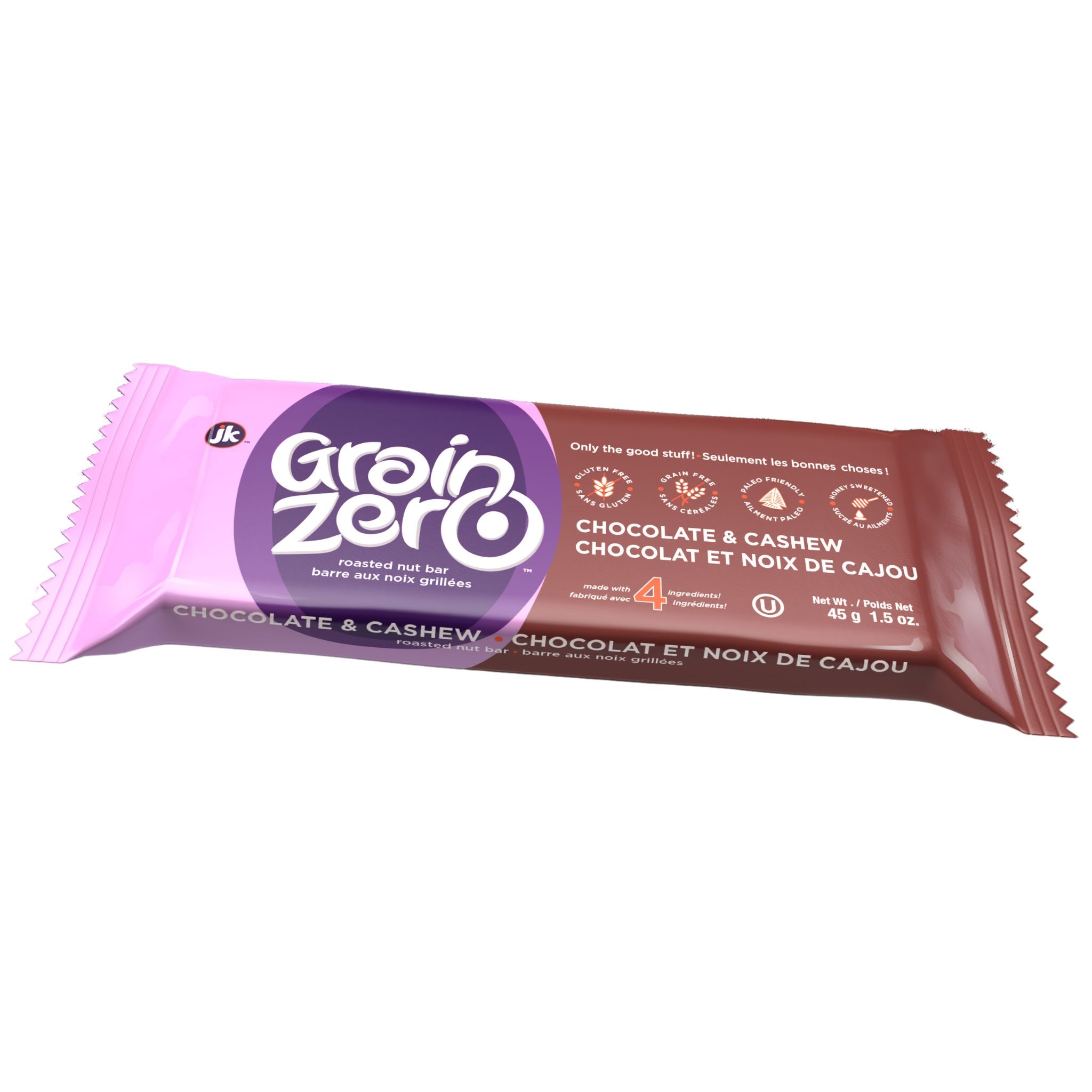 Grain Zero Bars Chocolate Cashew 45g - Nature's Source Inc