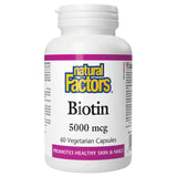 Natural Factors Biotin 5000mg 60 Vegetarian Capsules - Nature's Source Inc