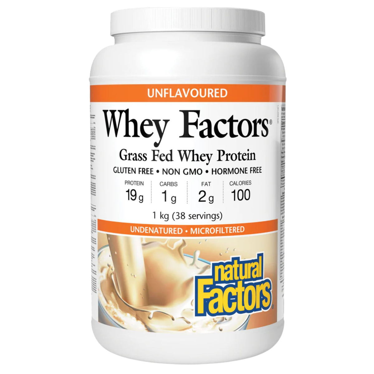 Natural Factors Whey Protein Unflavoured 1kg - Nature's Source Inc