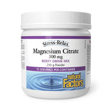 Natural Factors Magnesium Citrate 300mg Berry 250g - Nature's Source Inc