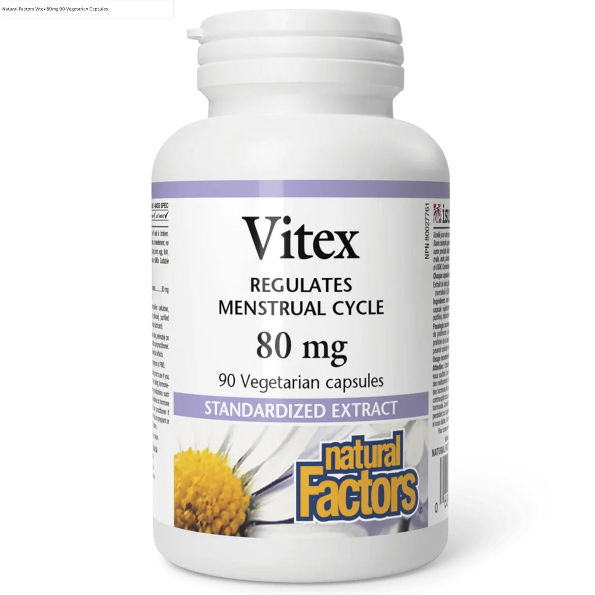 Natural Factors Vitex 80mg 90 Vegetarian Capsules - Nature's Source Inc