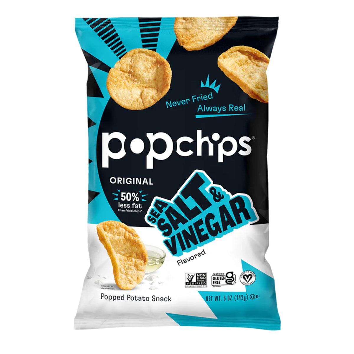 Popchips Potato Chips Sea Salt & Vinegar 142g - Nature's Source Inc