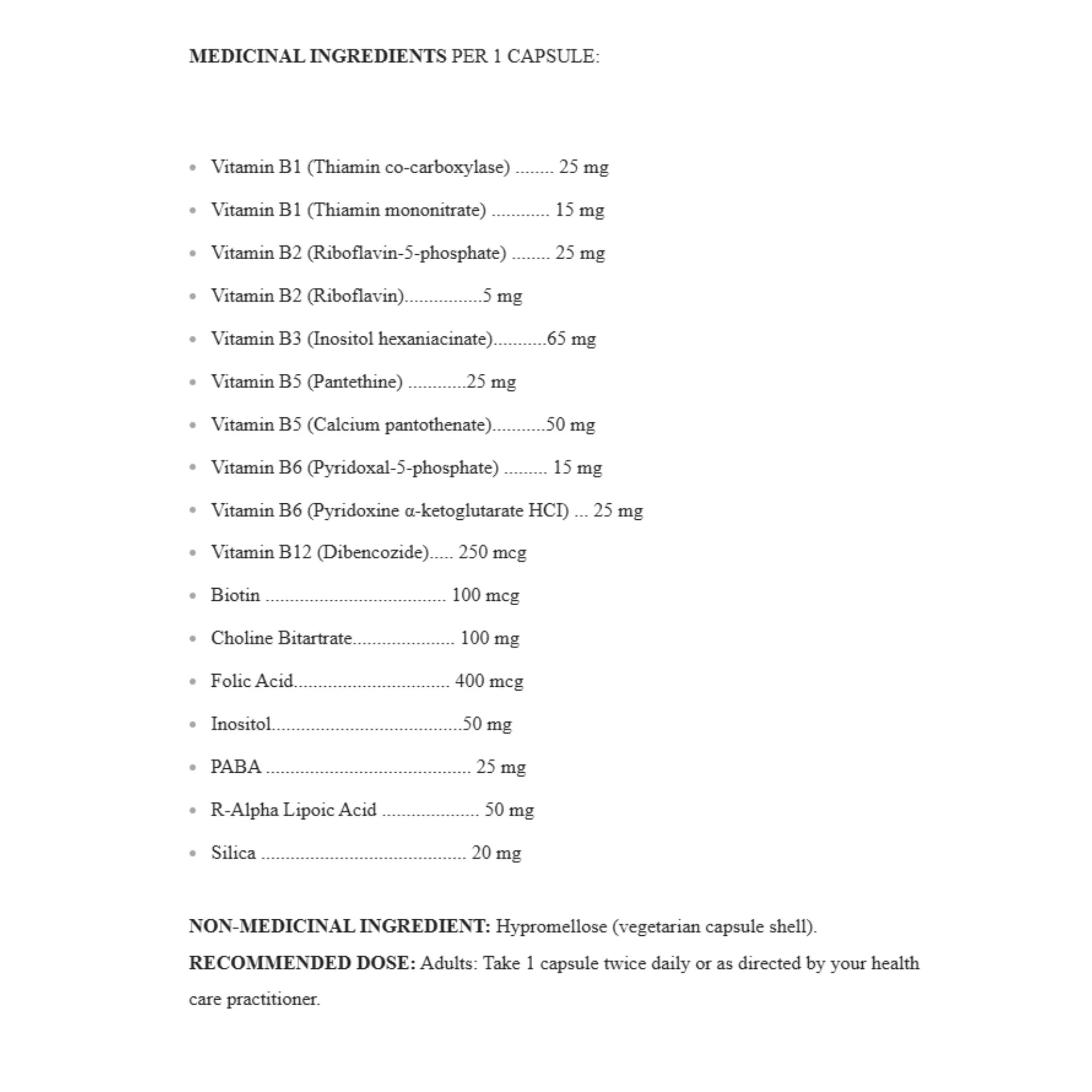 Alpha Science Coenzyme B Complex 120 Capsules - Nature's Source Inc
