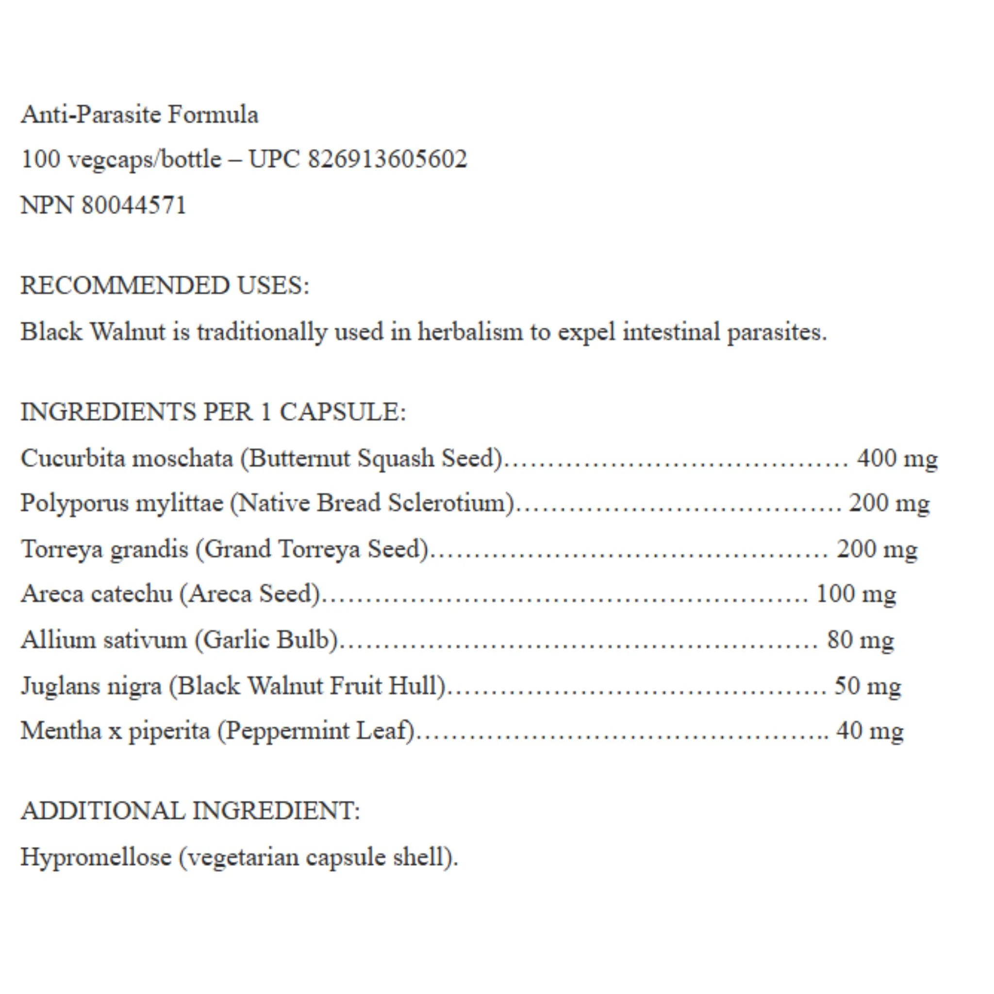 Alpha Science Parasite Cleanse 100 Veg Caps
