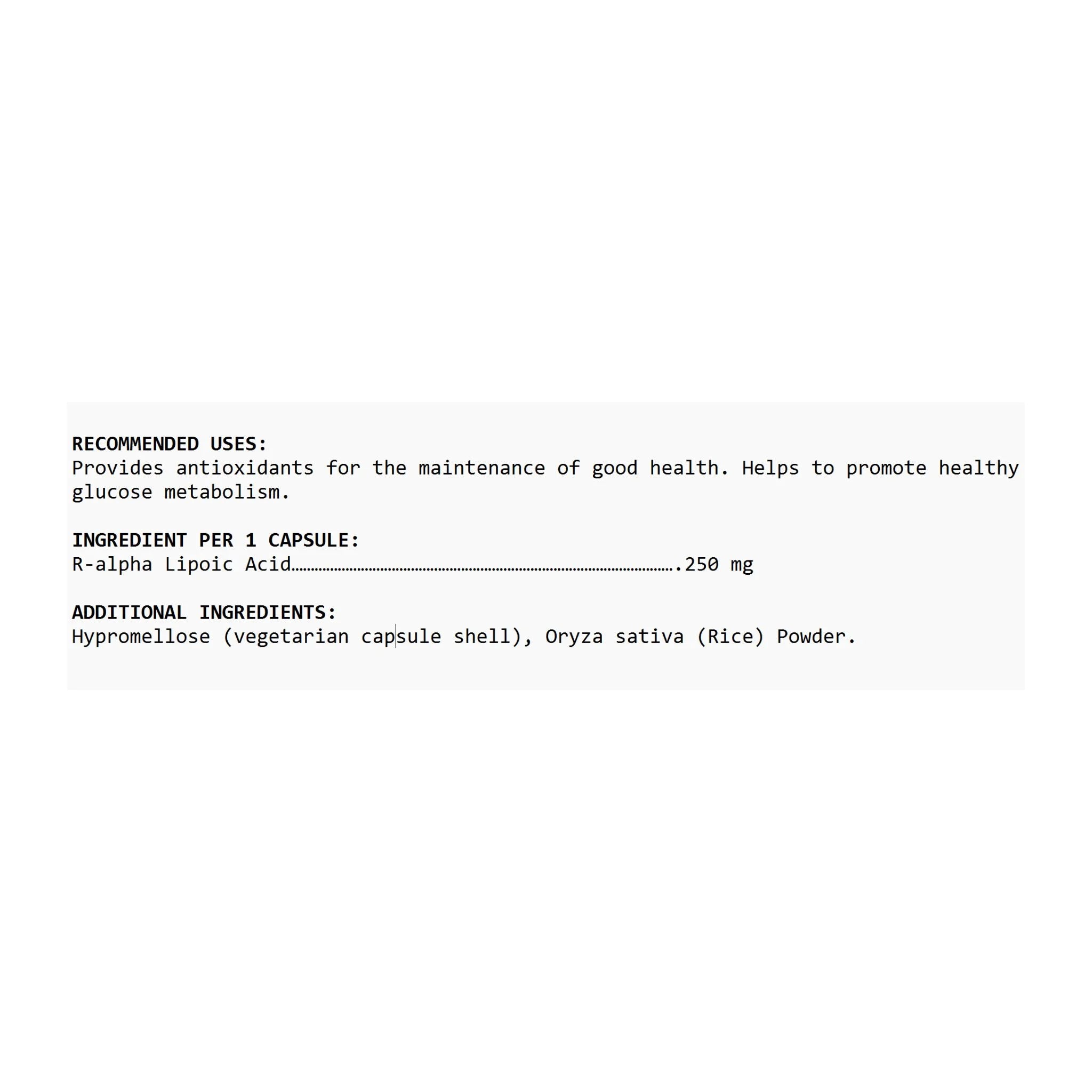 Alpha Science R-Alpha Lipoic Acid 60ct