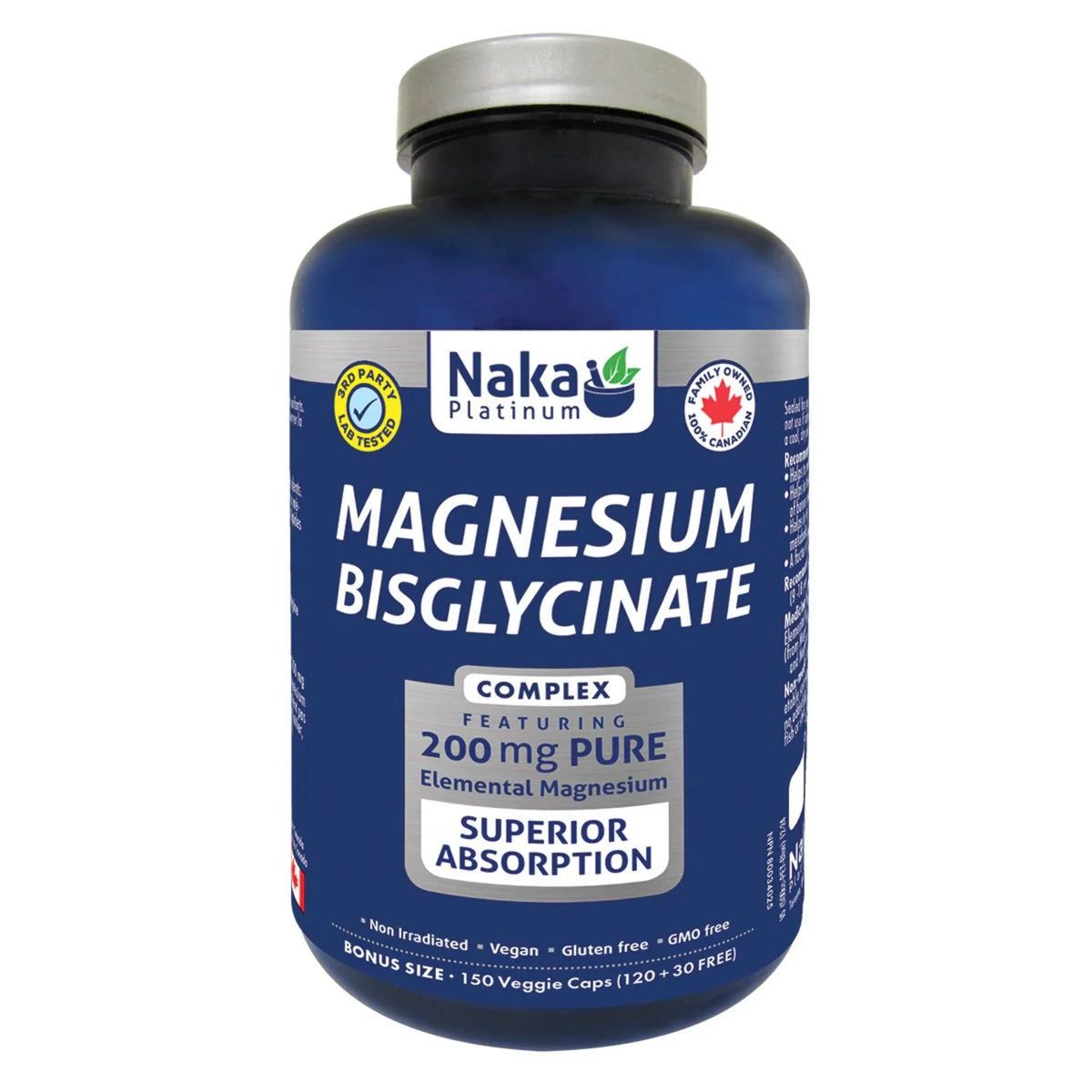Naka Pro Magnesium Biscglycinate 200mg (150 VegCaps)
