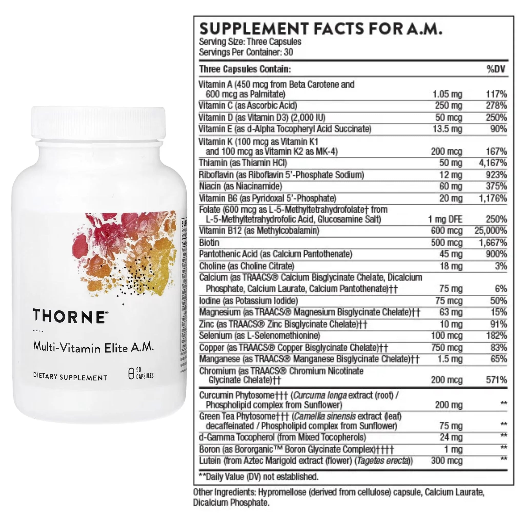 Thorne Multi-Vitamin Elite AM 90 Capsules