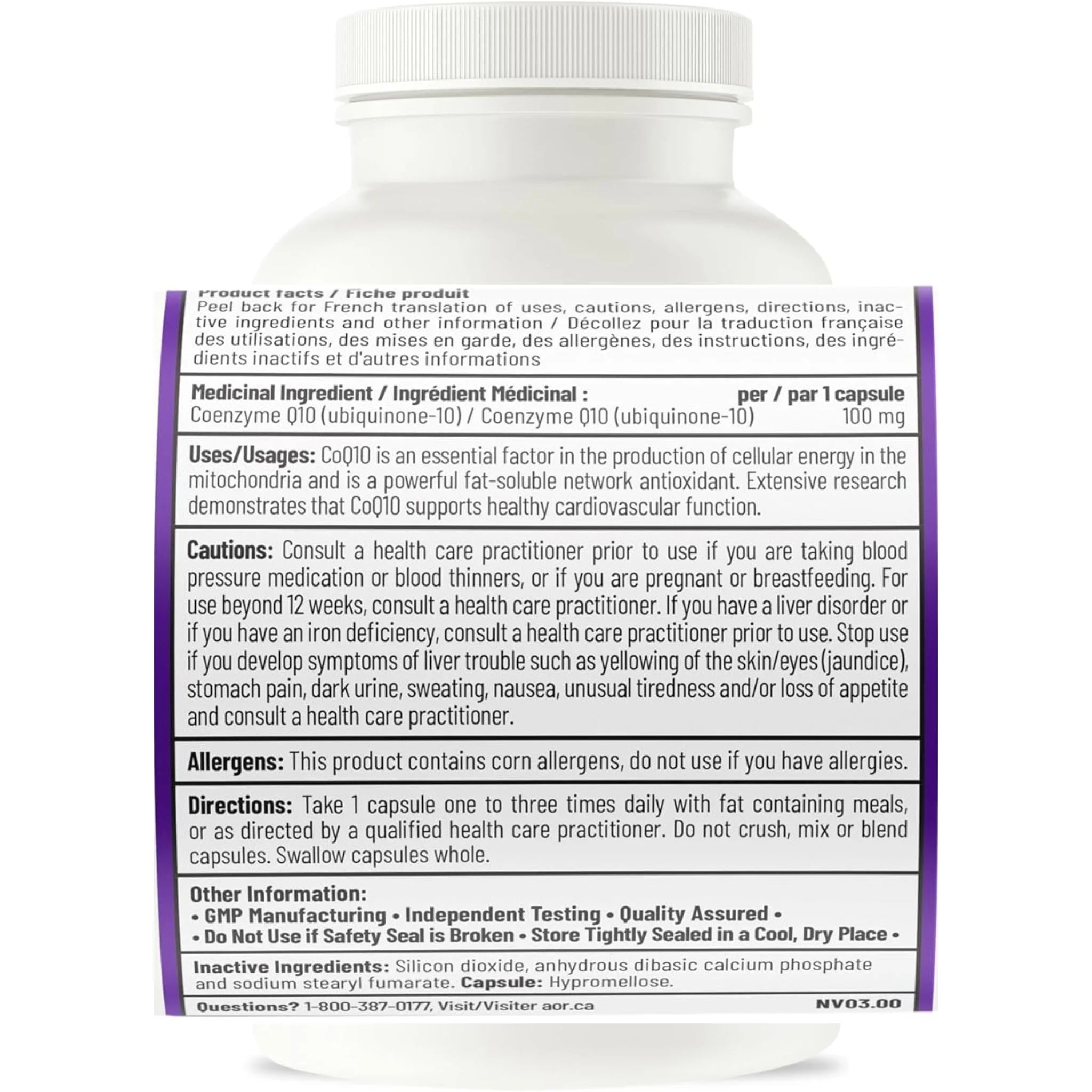 AOR Pro CoEnzyme Q10, 100mg, 60 Vegan Capsules