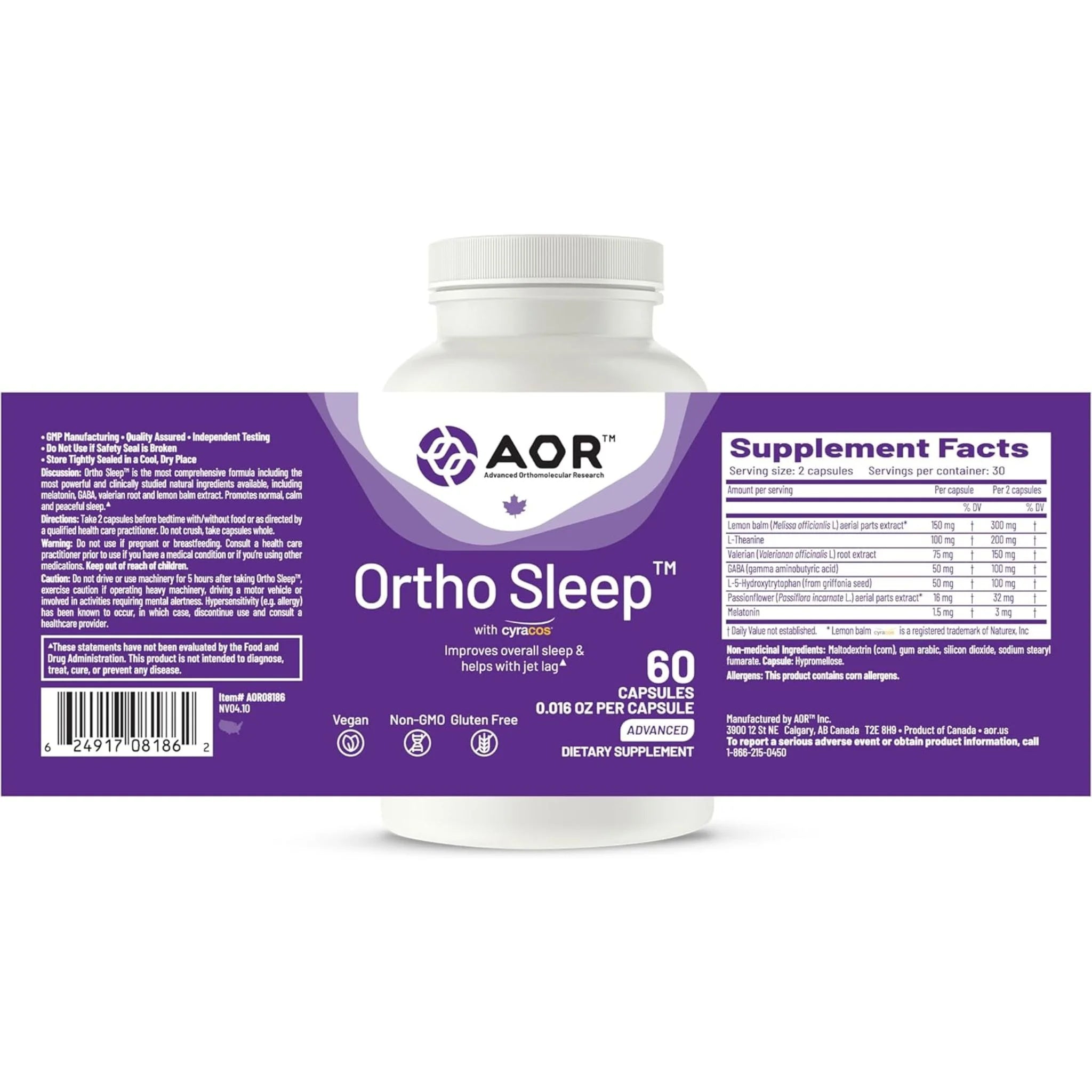 AOR Pro Sleep 60 Veg - Caps - Nature's Source Inc