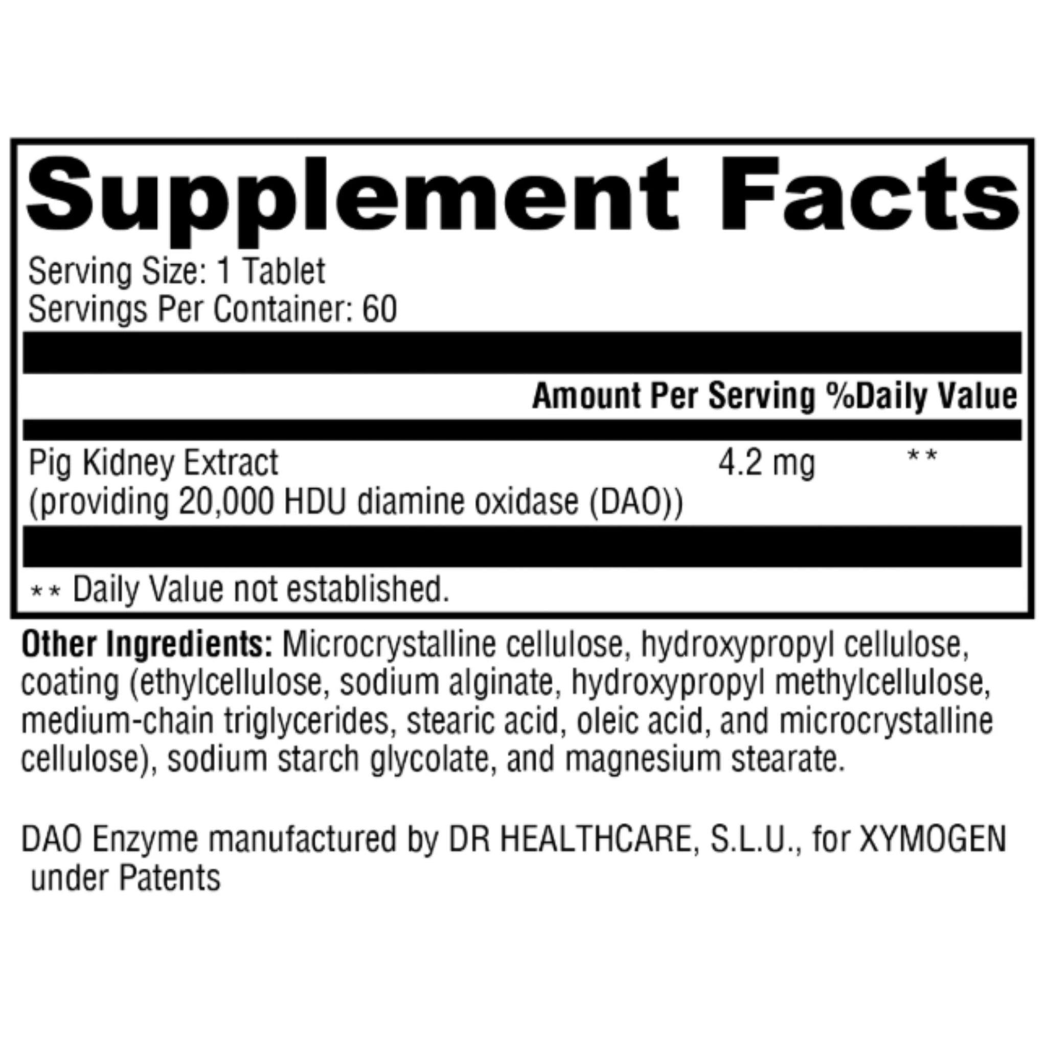 Xymogen HistDAO, 60 Vegan Capsules - Nature's Source Inc