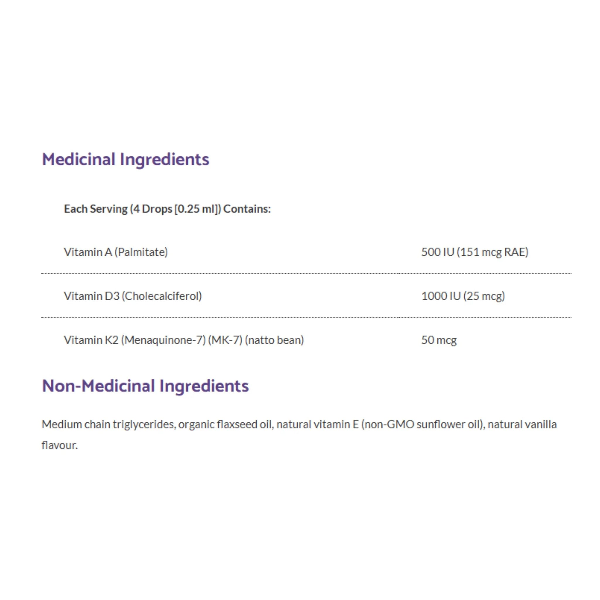Bioclinic Naturals Vitamin D3, K2 and A 30ml - Nature's Source Inc